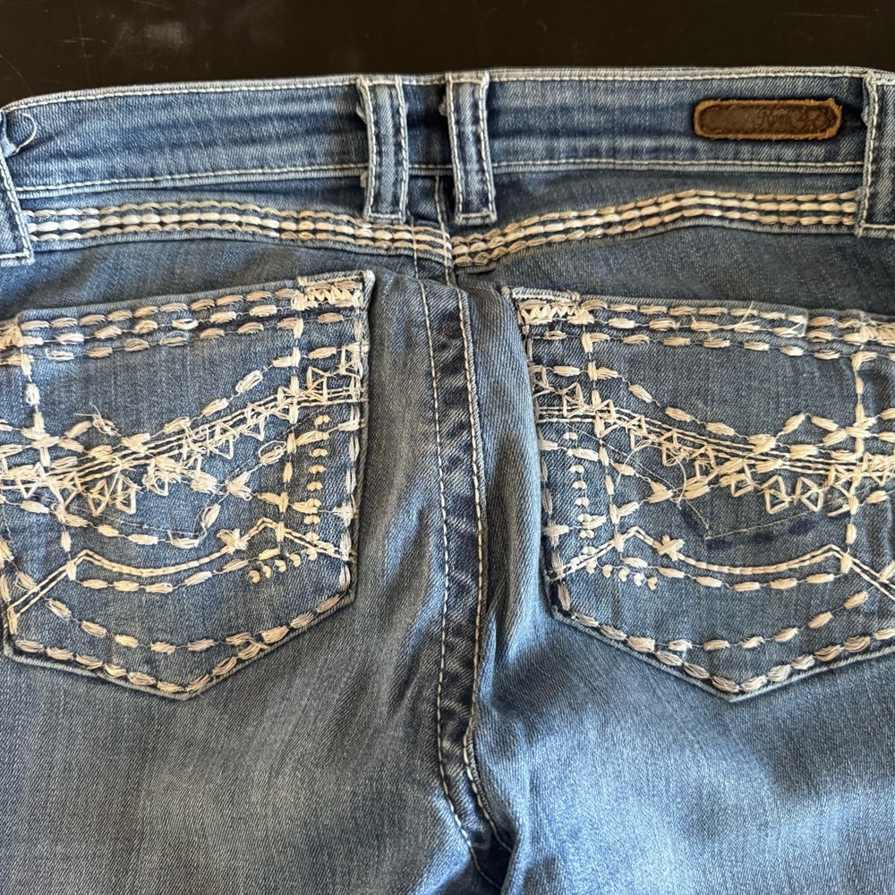 Wrangler Blue Boot Cut Jeans with Decorative Stitching